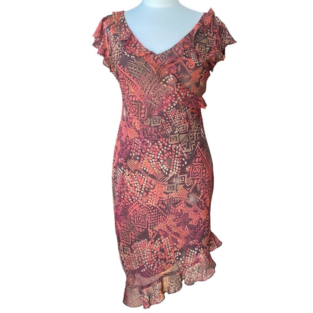 Breakin Loose Y2K Chiffon Dress Ruffle Asymmetric Hem Whimsigoth Dark Fairy-7/8